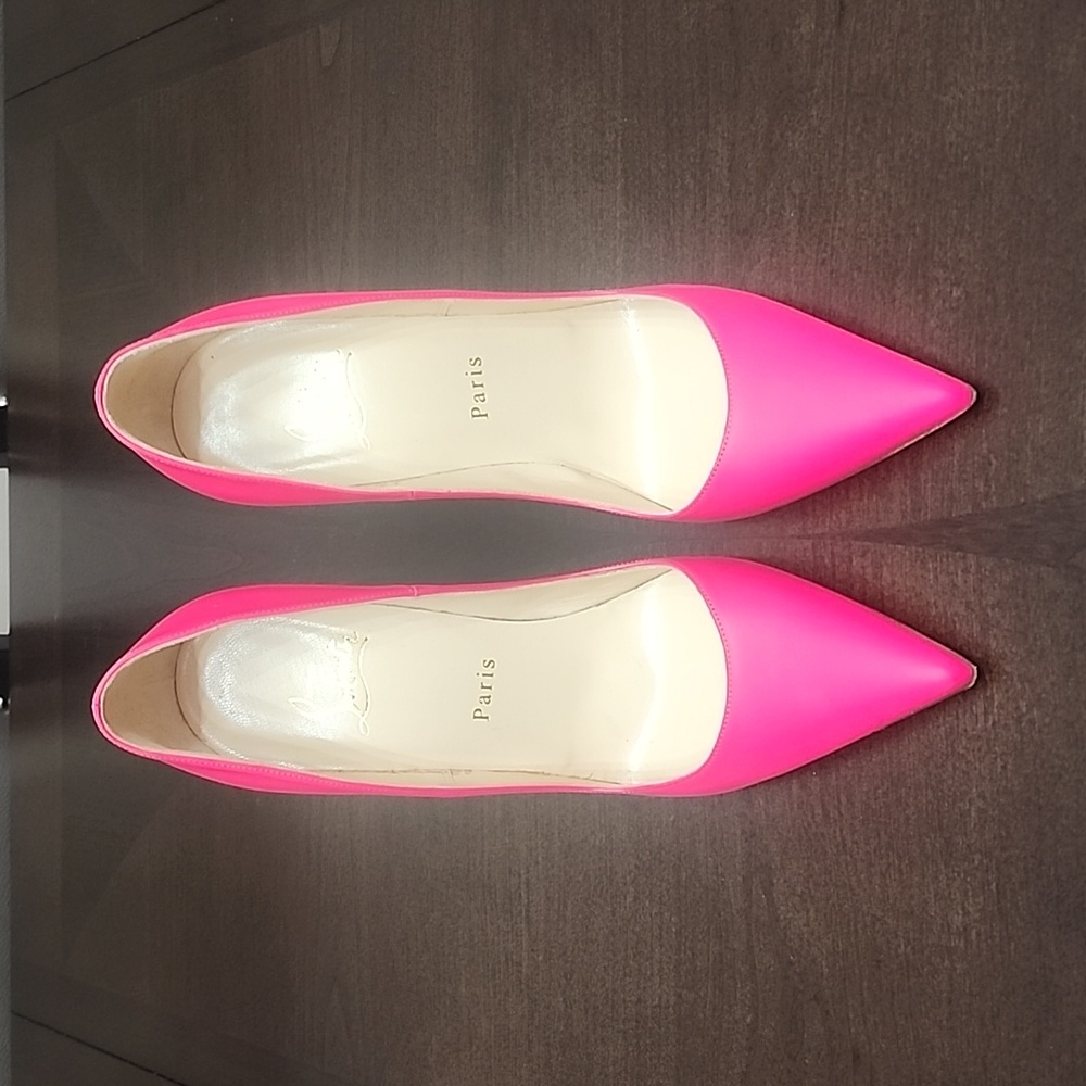 100% Authentic Christian Louboutin Neon Pink Heels Size 39 - Picture 4 of 5